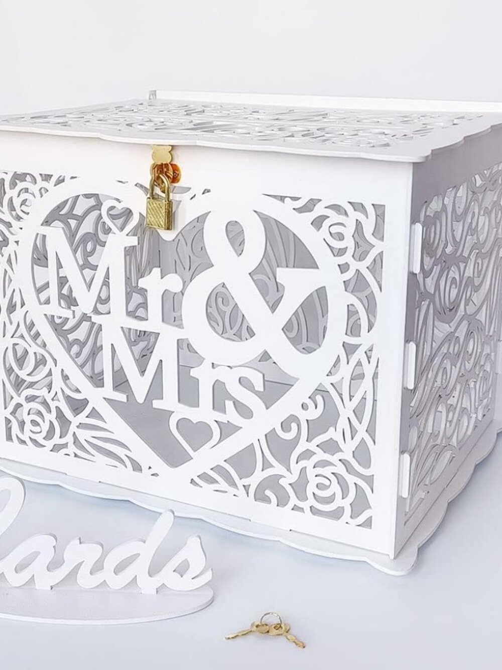 Wedding Money Box Holder with Sign, Large Rustic Wood Wooden DIY Envelop Gift Ca